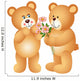 Teddy Bear Offering Flowers Wall Decal