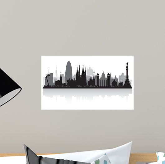 Barcelona Spain City Skyline Wall Decal