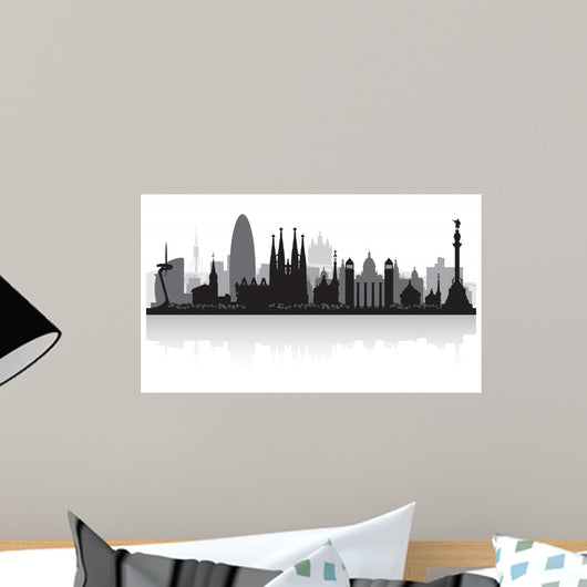Barcelona Spain City Skyline Wall Decal