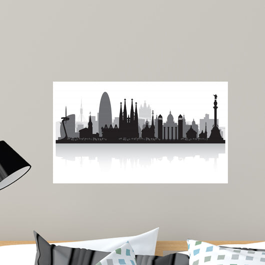 Barcelona Spain City Skyline Wall Decal