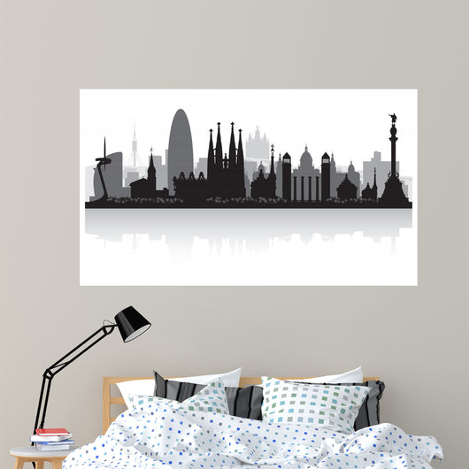 Barcelona Spain City Skyline Wall Decal