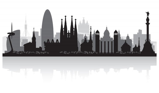 Barcelona Spain City Skyline Wall Decal