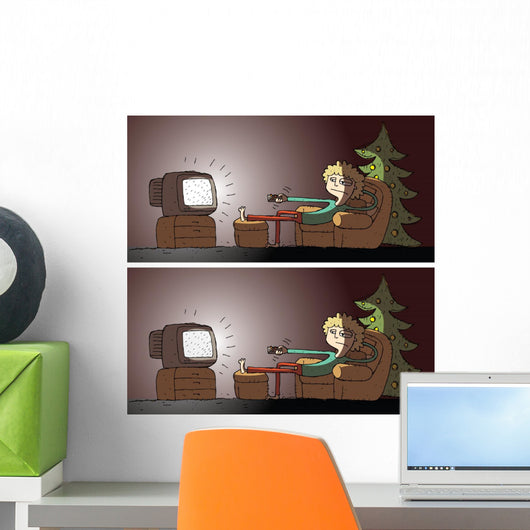 Watching Tv Differences Visual Wall Decal