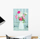 White and Pink Ranunculus Wall Decal