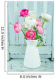 White and Pink Ranunculus Wall Decal