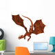 Red Scaled Dragon Swooping Wall Decal