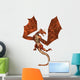 Red Scaled Dragon Attacking Wall Decal