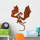 Red Scaled Dragon Attacking Wall Decal