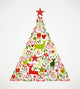 Merry Christmas Tree Shape Wall Decal