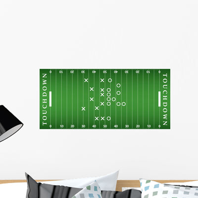 American Football Field Soccer Wall Decal Design 1 shown on a wall