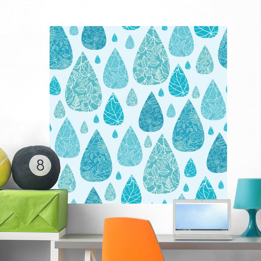 Vector Rain Drops Textured Wall Decal