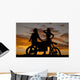 Silhouette Two Women Stand Wall Decal