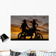 Silhouette Two Women Stand Wall Decal