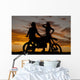 Silhouette Two Women Stand Wall Decal