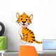 Cute Tiger Cartoon Posing Wall Decal