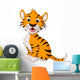 Cute Tiger Cartoon Posing Wall Decal