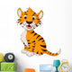 Cute Tiger Cartoon Posing Wall Decal