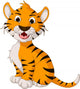 Cute Tiger Cartoon Posing Wall Decal