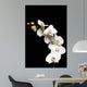 White Orchid Black Wall Decal