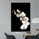 White Orchid Black Wall Decal