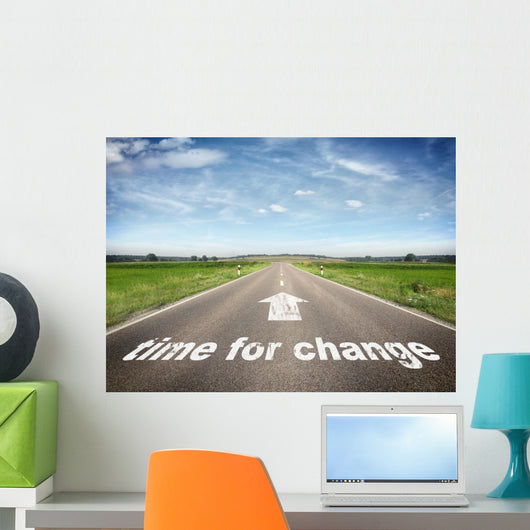 Road with Time for Wall Decal