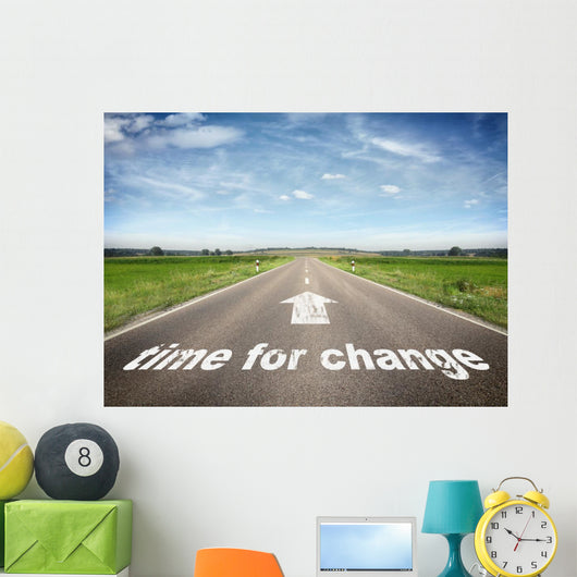 Road with Time for Wall Decal