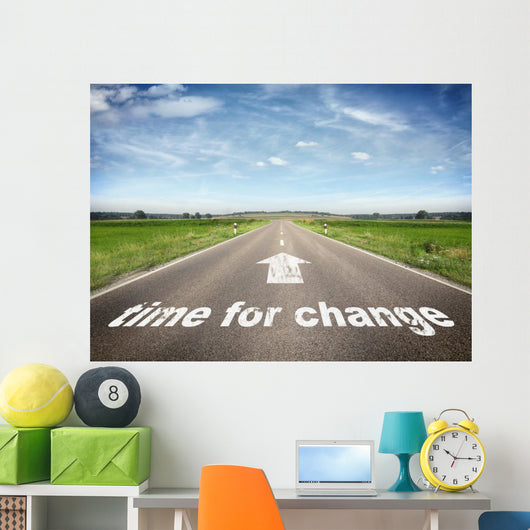 Road with Time for Wall Decal