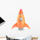 Cartoon-styled Spaceship Rocket Wall Decal