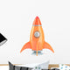 Cartoon-styled Spaceship Rocket Wall Decal