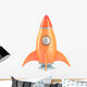 Cartoon-styled Spaceship Rocket Wall Decal