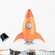 Cartoon-styled Spaceship Rocket Wall Decal
