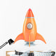 Cartoon-styled Spaceship Rocket Wall Decal