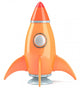 Cartoon-styled Spaceship Rocket Wall Decal