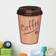 Plastic Cup with Lid Wall Decal