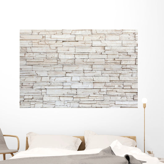 White Stone Tile Texture Wall Decal Design 2