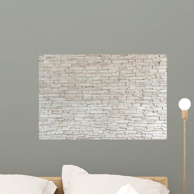 White Stone Tile Texture Wall Decal Design 1 shown on a wall