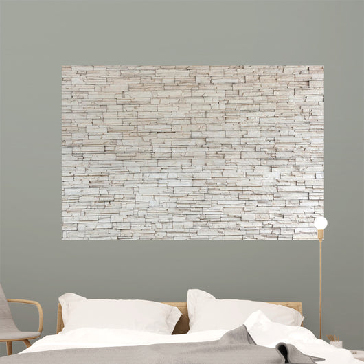 White Stone Tile Texture Wall Decal Design 1