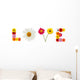 Colorful Daisies Word Love Wall Decal