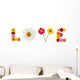 Colorful Daisies Word Love Wall Decal