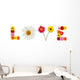 Colorful Daisies Word Love Wall Decal