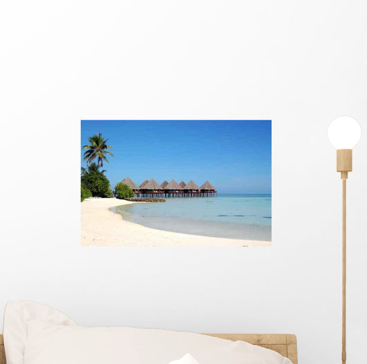 And White Beach Hut Wall Decal