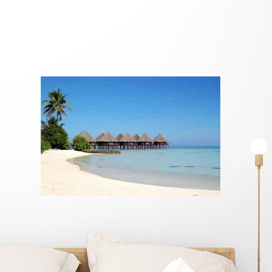 And White Beach Hut Wall Decal
