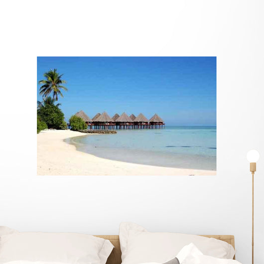 And White Beach Hut Wall Decal