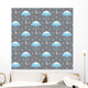 Seamless Pattern with Umbrellas Wall Decal