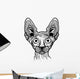 Vector Illustration Cat Head Wall Decal