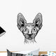 Vector Illustration Cat Head Wall Decal