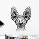 Vector Illustration Cat Head Wall Decal