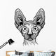Vector Illustration Cat Head Wall Decal