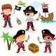 Cute Set Children Pirates Wall Decal
