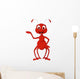 Cute Red Ant Presenting Wall Decal